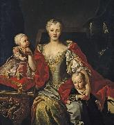 Martin van Meytens Portrait of Polyxena Christina of Hesse-Rotenburg with her two oldest children, the future Victor Amadeus III and Princess Eleonora painting